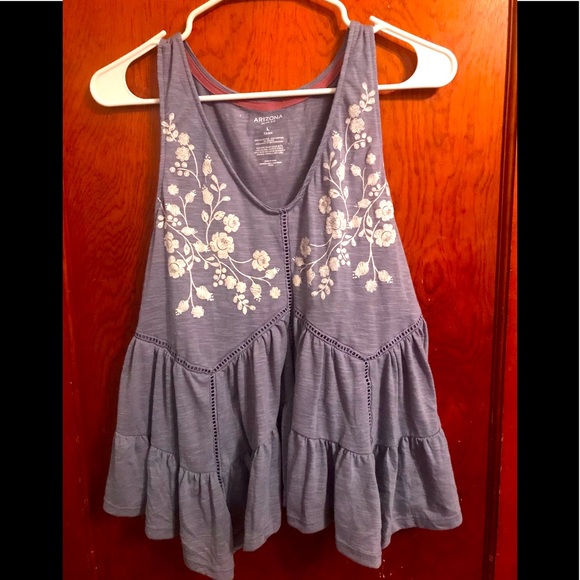 Arizona Jean Company | Tops | Arizona Jean Co Ruffle Peplum Tank Top ...